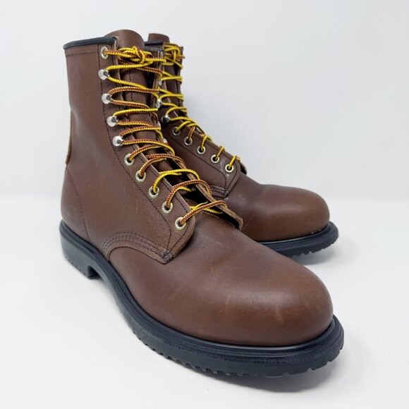 NWOB Red Wing Brown Leather Steel Toe Work Boots Men's Sz 11 Lace Up Made in USA - Picture 1 of 9
